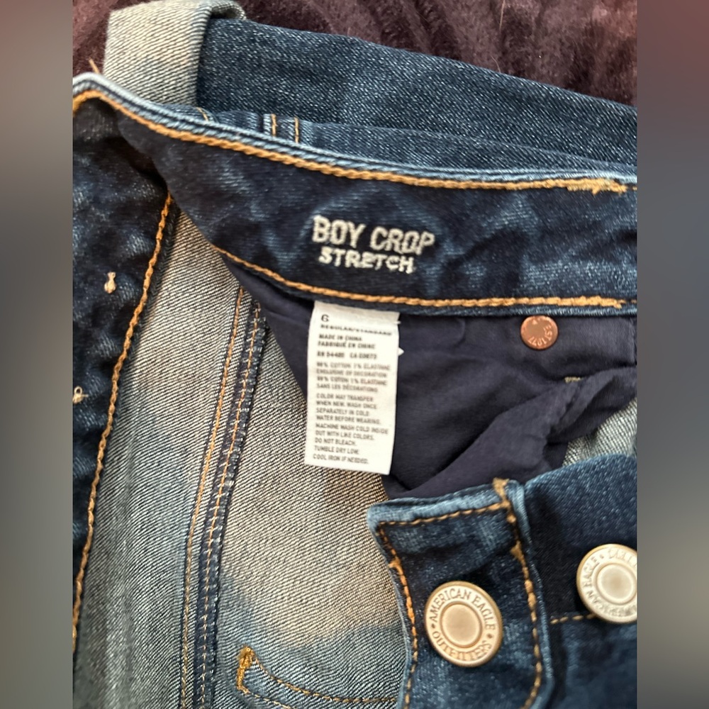 American Eagle Outfitters Boy Crop Stretch Jeans size 6